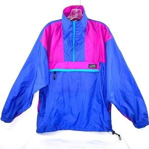 Sierra Sport Oversized Vintage 90's Color Blocked Windbreaker Pullover Sz S
